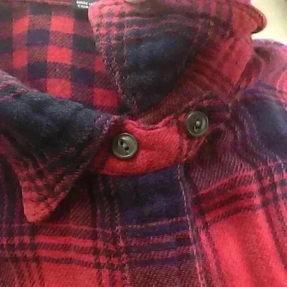 Madewell Plaid Shirt Button Up Long Sleeve Red Black  Size Small - Picture 5 of 10